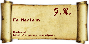 Fa Mariann névjegykártya
